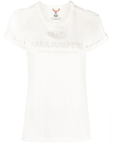 Parajumpers T-shirt Met Logoprint - Wit