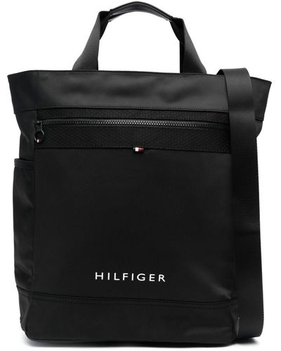 Tommy Hilfiger Skyline Logo-print Tote Bag - Black