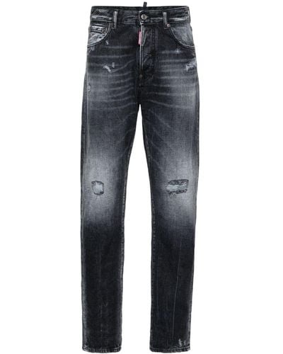 DSquared² 642 Distressed Straight-leg Jeans - Blue
