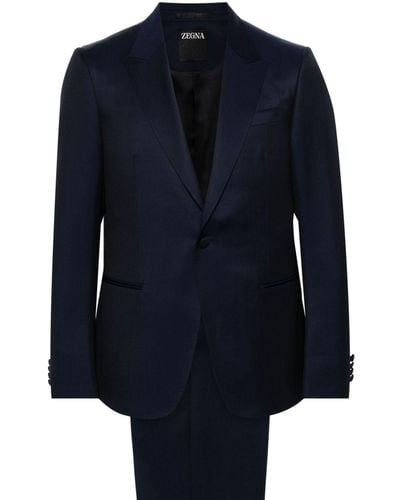 Zegna Anzug mit schmalem Schnitt - Blau