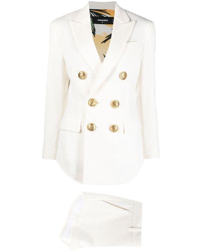 DSquared² Doppelreihiger Anzug - Weiß