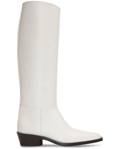 Proenza Schouler Bronco Leather Tall Boots - White