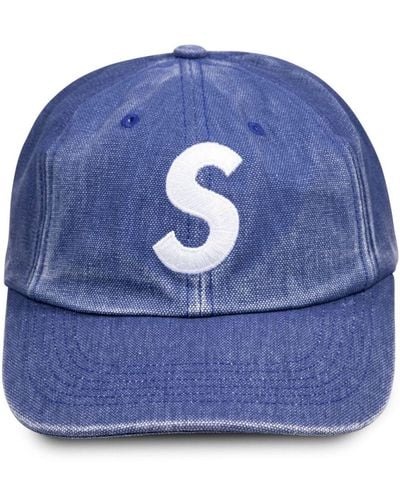 Supreme Baseballkappe mit Logo-Stickerei - Blau