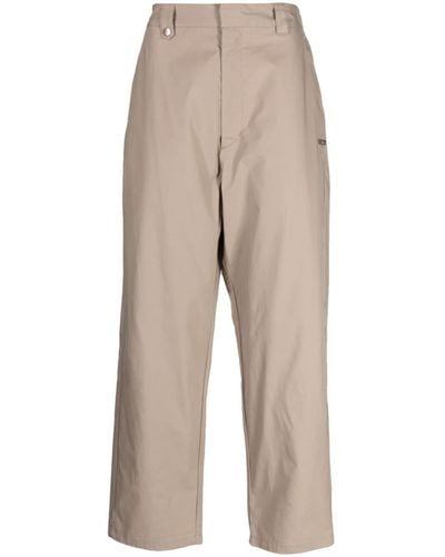 Izzue Straight-leg Cotton Trousers - Natural