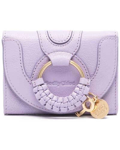 See By Chloé Logo-debossed Leather Wallet - Purple