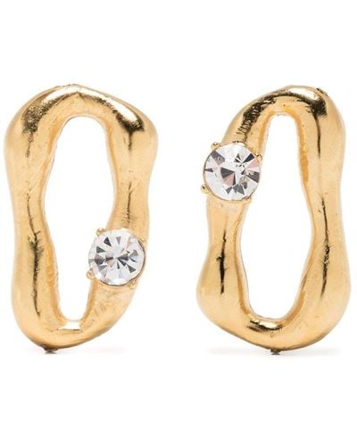 Forte Forte Strass Sculpture Earrings 18K Plated Accessories - Metallic