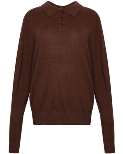 ÉTERNE Brady Polo-collar Cashmere Sweater - Brown