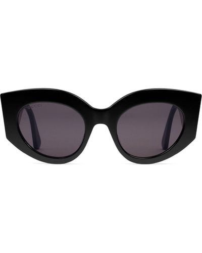 Gucci Oversized Zonnebril Met Kattenoog Montuur - Zwart