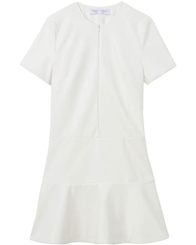 Proenza Schouler Faux-leather Ruffle Mini Dress - White