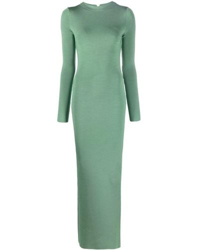 Galvan London Athena Fine-knit Gown - Green