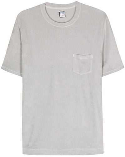 Fedeli Terry-cloth Effect Cotton T-shirt - White