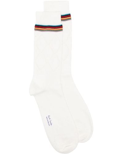 Paul Smith Quilted Ankle Socks - White