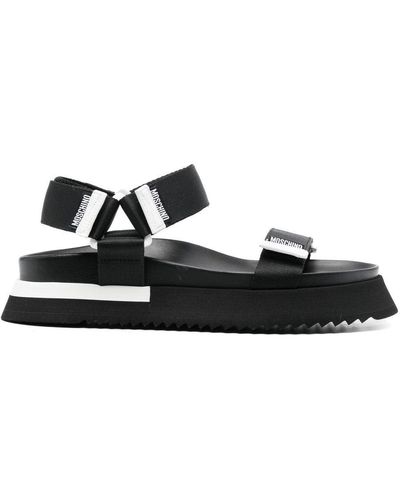 Moschino Sandalen Met Klittenband - Zwart