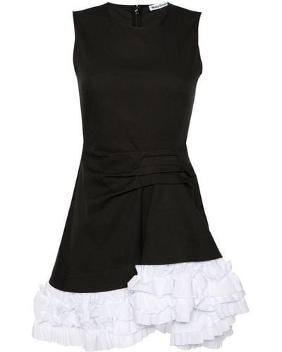 Molly Goddard Alma Mini-jurk Met Ruches - Zwart