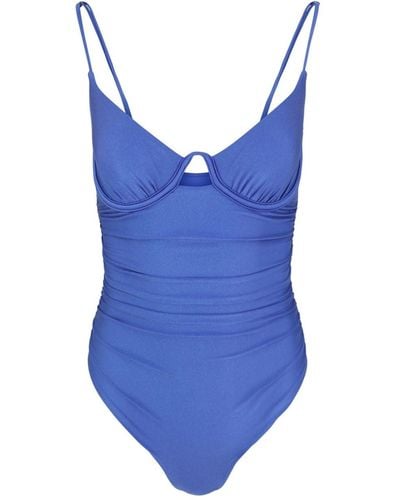 Jonathan Simkhai Laine Ruched Swimsuit - Blue