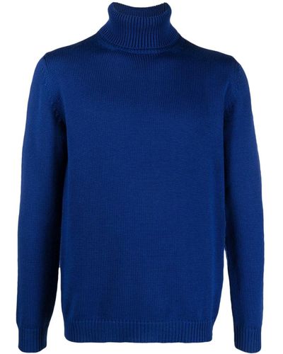 Roberto Collina Roll-neck Wool Sweater - Blue