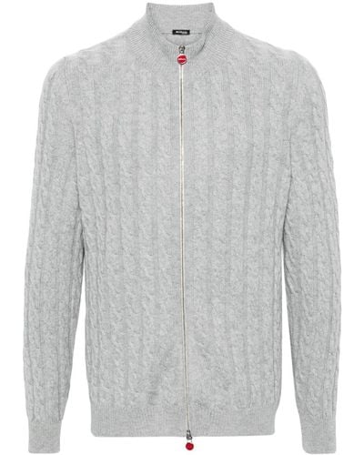 Kiton Cable-knit Cashmere Jacket - Gray