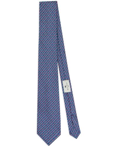 Etro Patterned-jacquard Silk Tie - Blue