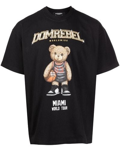 DOMREBEL Logo-print Cotton T-shirt - Black