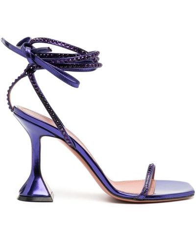 AMINA MUADDI Crystal Vita 95mm Sandals - Blue
