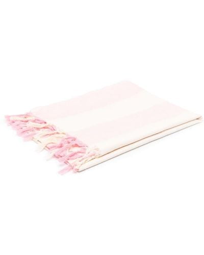 Mc2 Saint Barth Striped Cotton Beach Towel - Pink