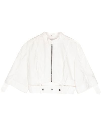 Matériel Zip-up Belted Cotton Blouse - White