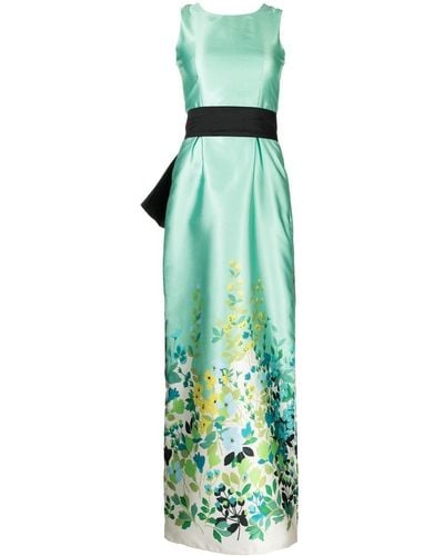 Bambah Oversize Bow Detail Gown - Green