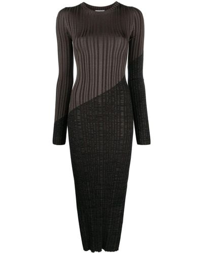 Nanushka Geribbelde Maxi-jurk - Zwart