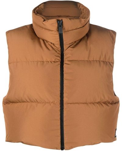 Bacon Logo-patch Padded Gilet - Brown