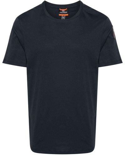 Parajumpers T-shirt en coton à patch logo - Bleu