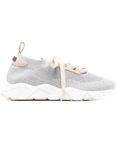 Peserico Lurex Knitted Trainers - White