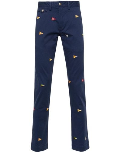 Polo Ralph Lauren Pantalon à logo brodé - Bleu