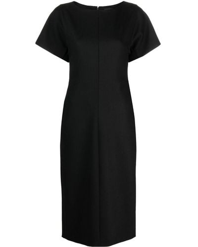 Fabiana Filippi Midi-jurk Met Korte Mouwen - Zwart