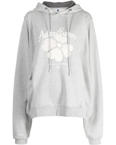 Adererror Tever Logo-embroidered Hoodie - White
