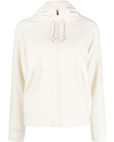Yves Salomon Zip-up Hooded Jacket - White
