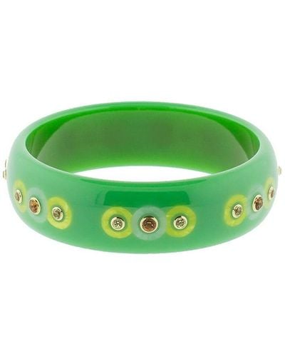 Mark Davis "bracelet manchette en bakélite, or 18ct et pierres semi-précieuses" - Vert