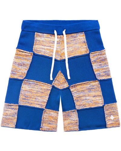 Marcelo Burlon Pantalones cortos de chándal en patchwork - Azul