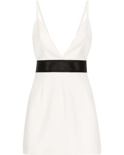 Dolce & Gabbana Vestido corto con detalle a capas - Blanco