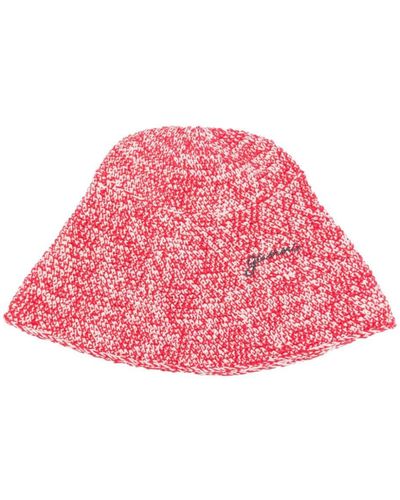 Ganni Fischerhut mit Logo-Stickerei - Pink