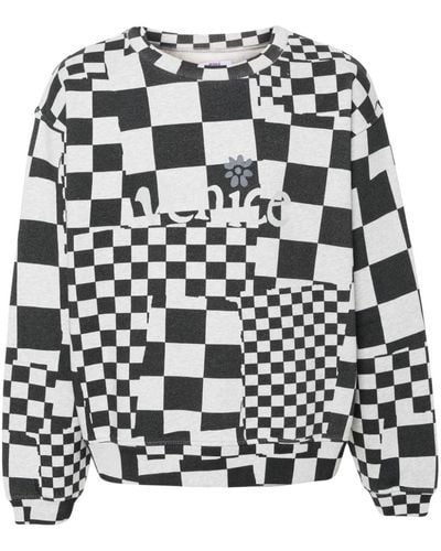ERL Geruite Sweater Met Logoprint - Zwart
