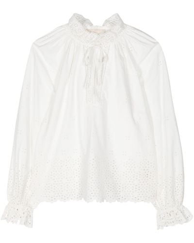 Ulla Johnson Alora eyelet-lace blouse - Blanco