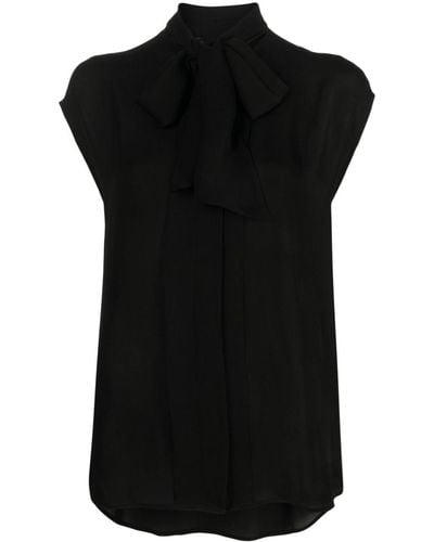 Moschino Bow-detail Silk Blouse - Black