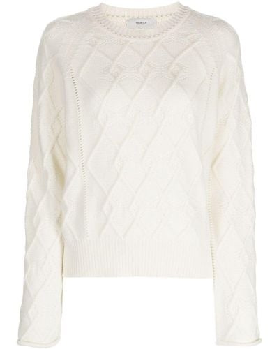 Pringle of Scotland Cable-knit Wool-blend Sweater - White