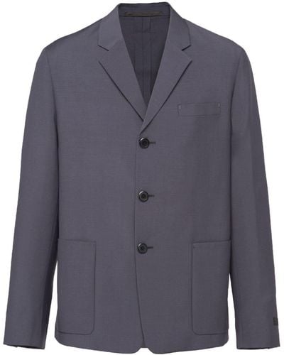 Prada Single-breasted Wool Jacket - Blue