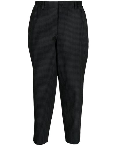 Comme des Garçons Check-pattern Wool Drop-crotch Pants - Black