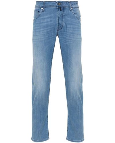Incotex Low-rise Tapered Jeans - Blue