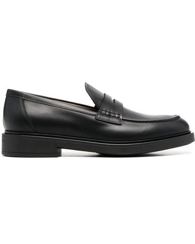 Gianvito Rossi Leather Penny Loafers - Black