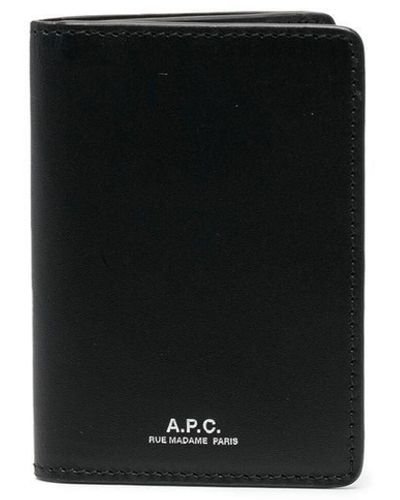 A.P.C. Stefan Leather Card Colder - Black