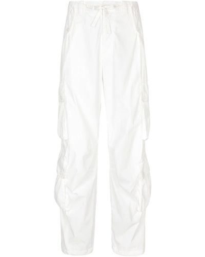 Dolce & Gabbana Drawstring-waist Poplin Cargo Trousers - White