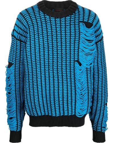 A BETTER MISTAKE Noise Pullover im Distressed-Look - Blau